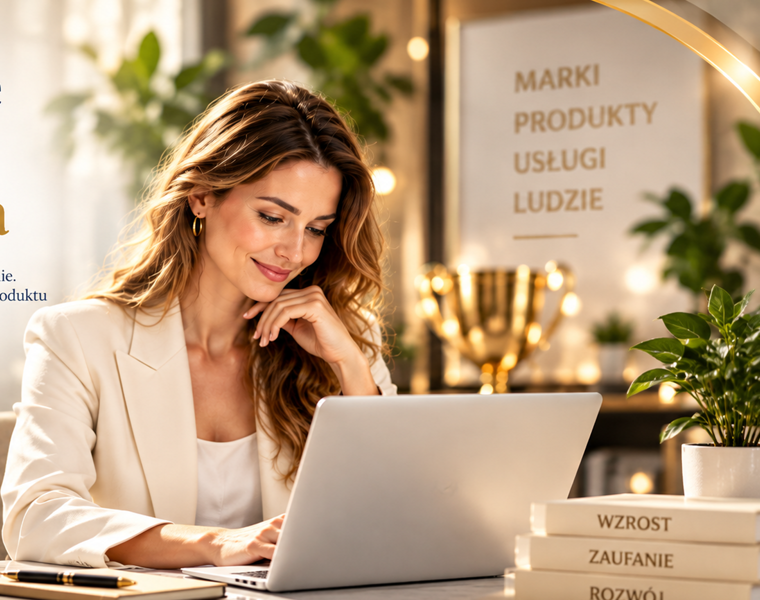 Kobieta zgłaszająca markę przy laptopie